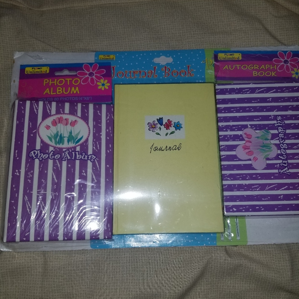 Photo album, journal and autograph books